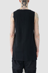 Ovnnie - back view of the black Organic Cotton Relaxed Tank Top.