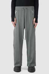 Ovnnie - front view of the stone grey Push Button Track Pants.