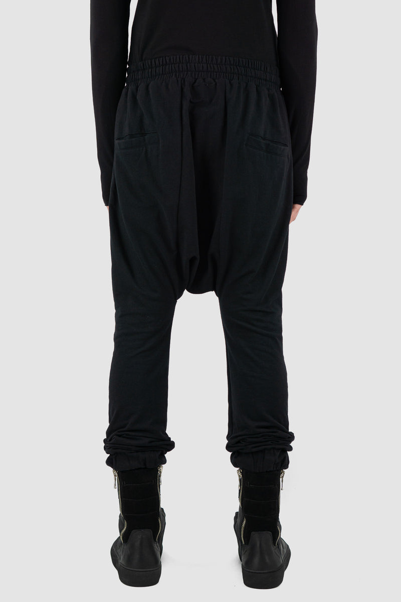 Back view of Black Patty Sweatpants with 100% cotton fabric, XCONCEPT