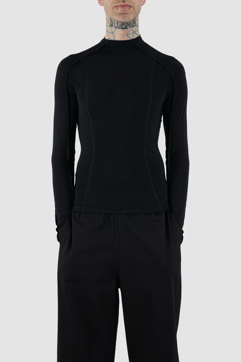 Power Top L/S with External Seams and Thumb Holes - Front View by UY Studio