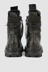 Puro Secret - back pair view of Chunky High Top Tractor Leather Boots