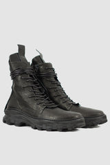 Puro Secret - front right view of Chunky High Top Tractor Leather Boots