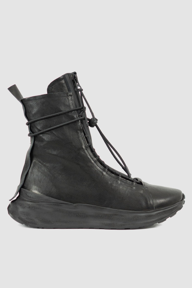 Puro Secret - right outside view of Hybrid Leather High Top Sneaker Boots