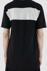 Detail view of Black Ruler Top Tee with 100% cotton fabric, XCONCEPT