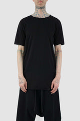 Front view of Black Ruler Top Tee with white back patch, XCONCEPT