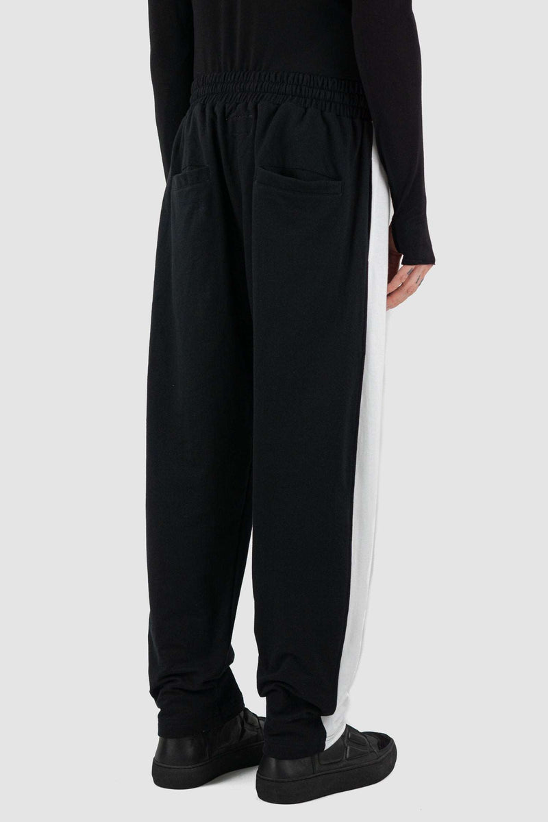 Detail view of Black Ruler Jogger Pant with thick cotton twill, XCONCEPT