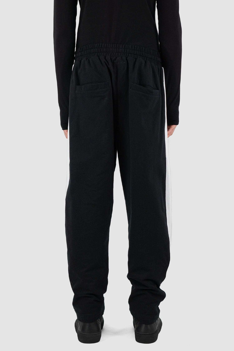 Back view of Black Ruler Jogger Pant with loose fit, XCONCEPT