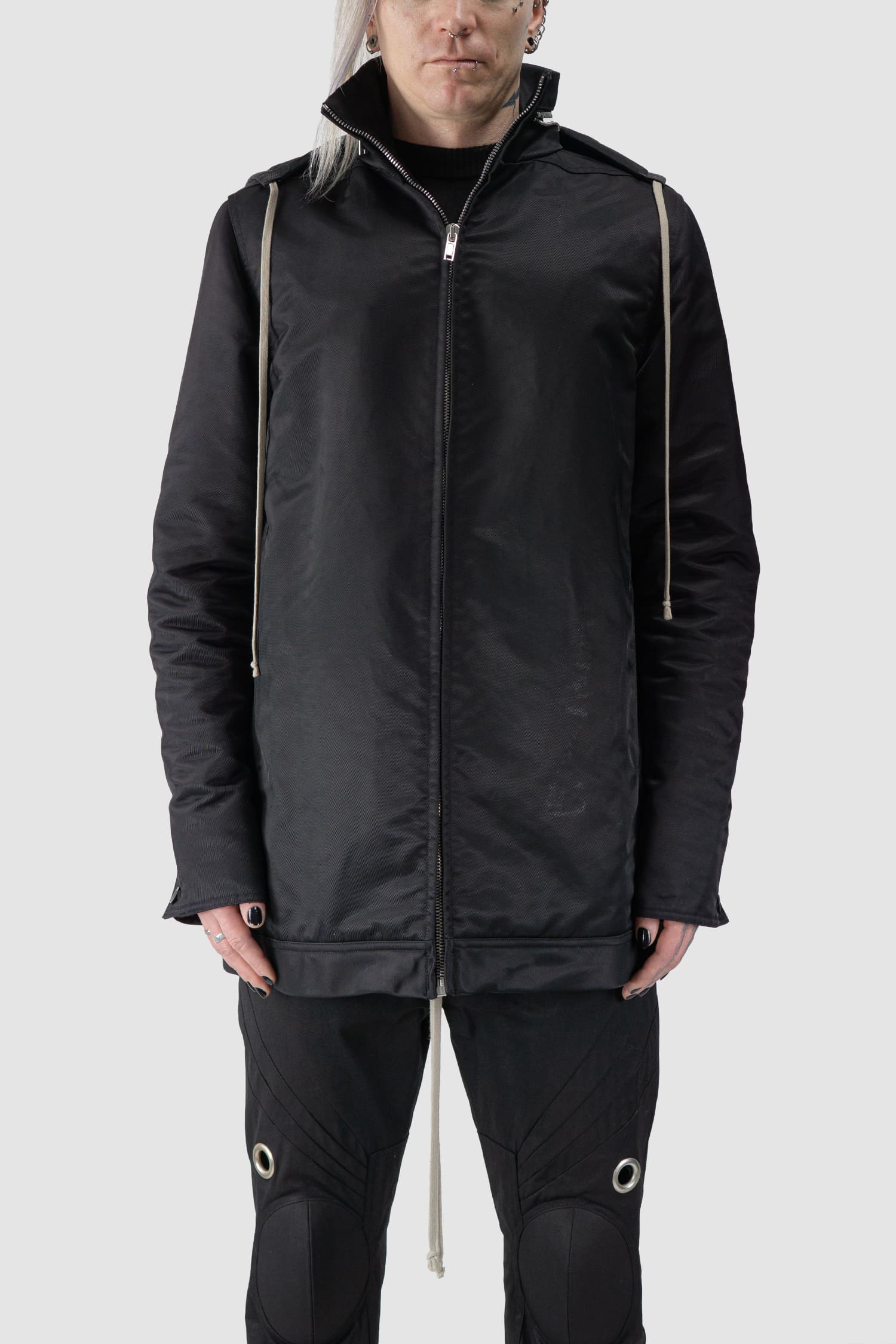 Rick Owens DRKSHDW | Gepolsterte Windjacke mit hohem Kragen und Kapuze