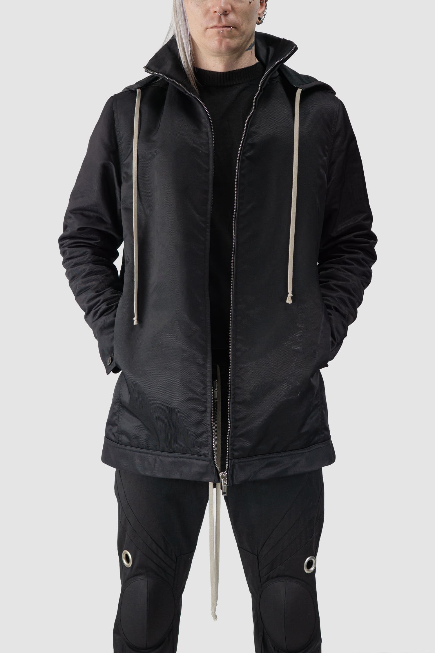 Rick Owens DRKSHDW | Gepolsterte Windjacke mit hohem Kragen und Kapuze