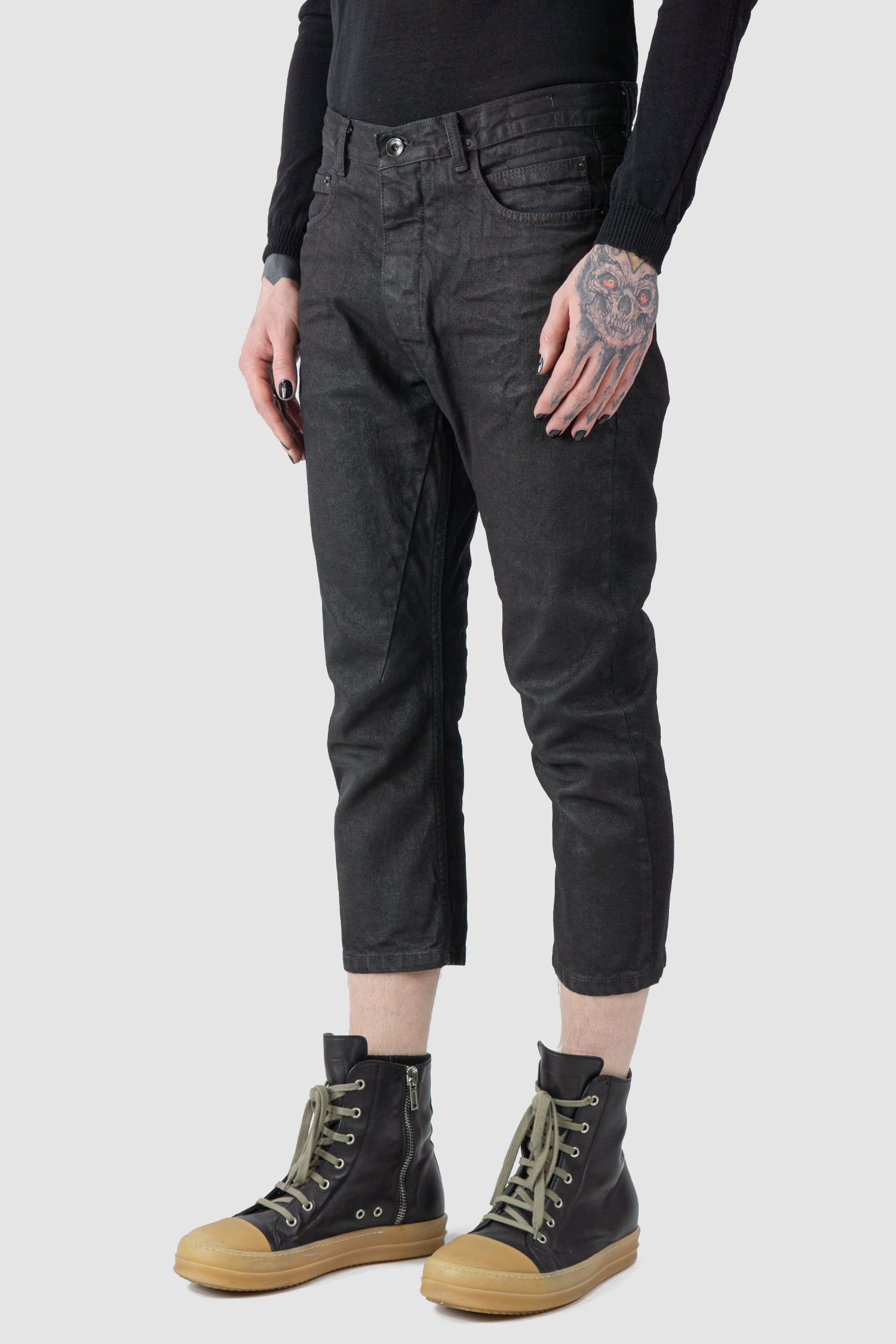 Rick Owens DRKSHDW | Torrence Cropped Jeans aus gewachstem Denim