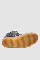 Rick Owens - left sole view of black Gum Sole Leather High-Top Ramones Sneaker