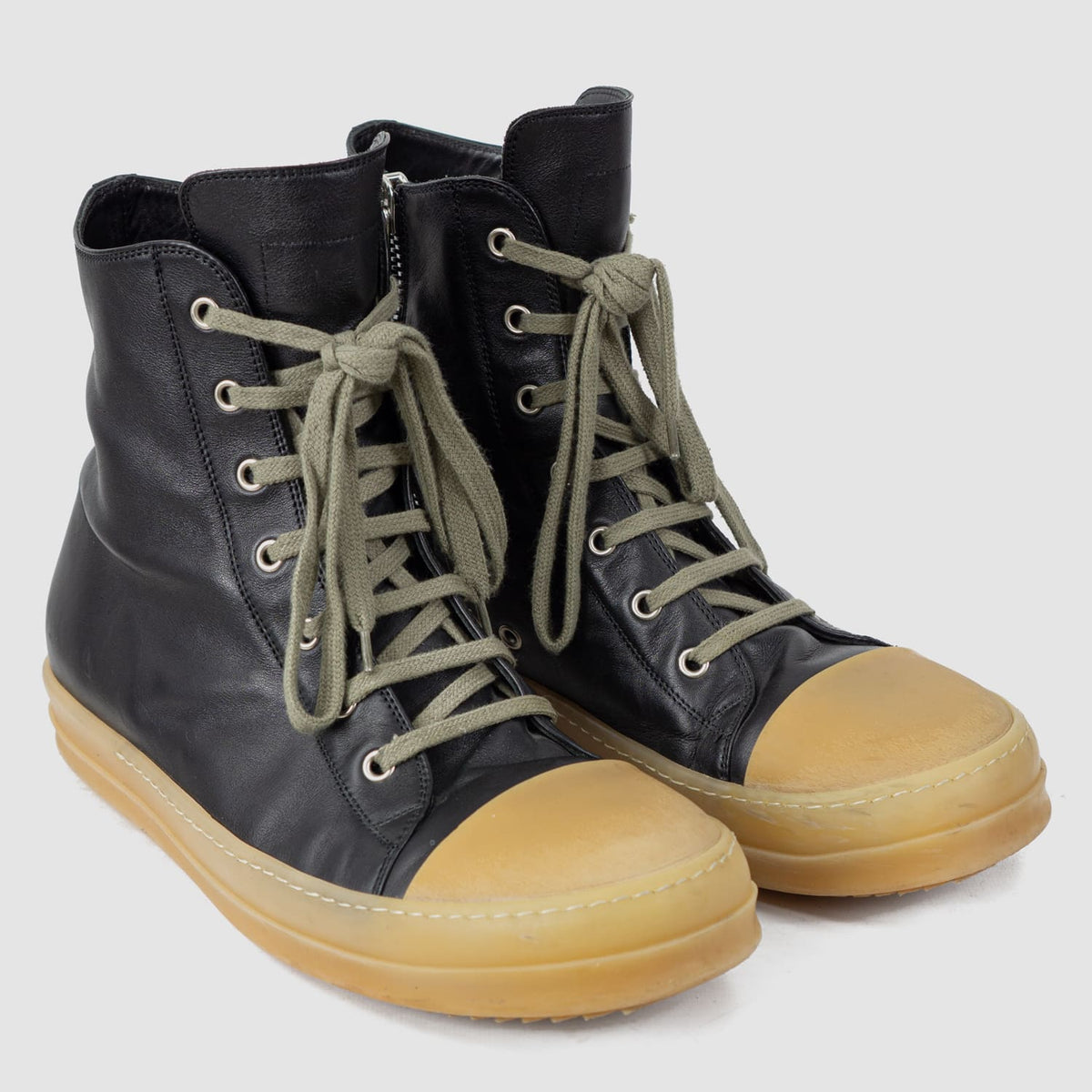 Rick Owens | Ramones Calf Leather Sneaker with Gum Sole