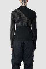 Rick Owens - back layer view of the black and dust Half Ziggy Cropped Cashmere Top.