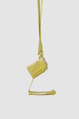 Rick Owens - right hanging view of acid yellow Snake Leather Neck Wallet
