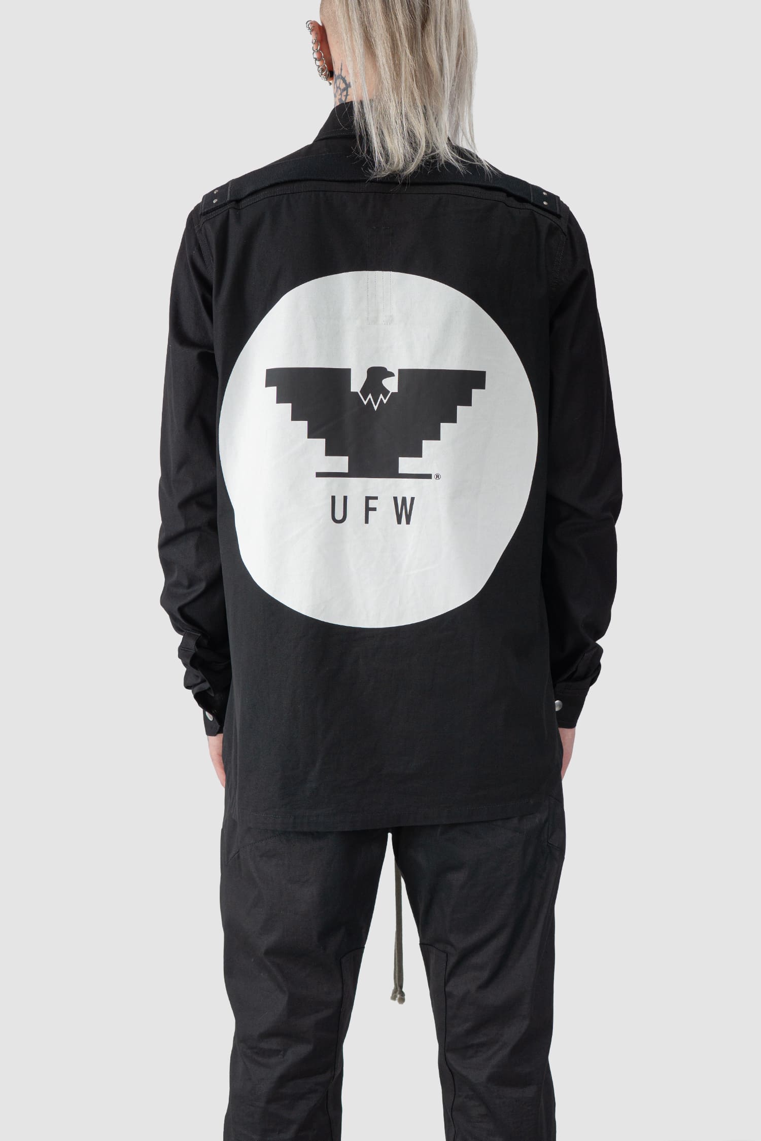 Rick Owens | Overshirt mit “UFW” Rückenprint aus Baumwolle