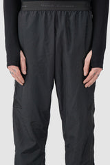 Rick Owens x Champion - waist detail view of the black Pentagram Nylon Track Pants.