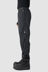 Rick Owens x Champion - leg view of the black Pentagram Nylon Track Pants.