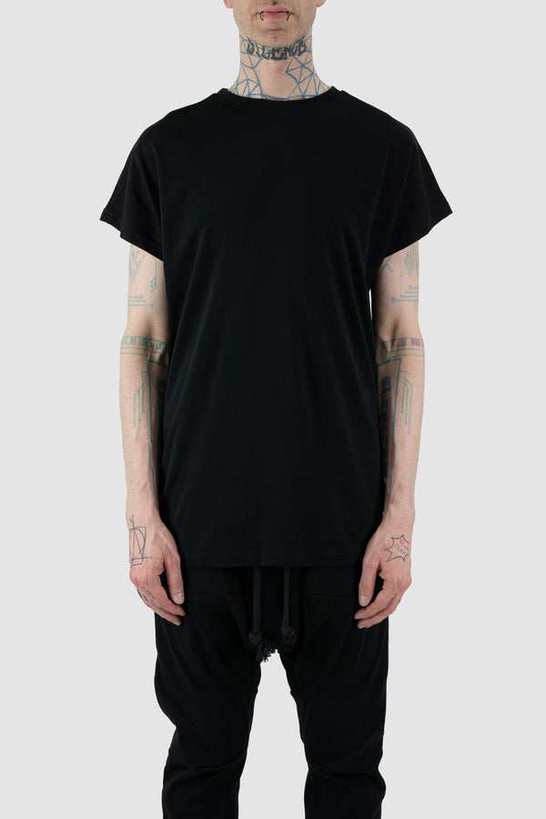 Front view of Black Mint Raglan T-Shirt for Men with relaxed fit and organic cotton, OBECTRA