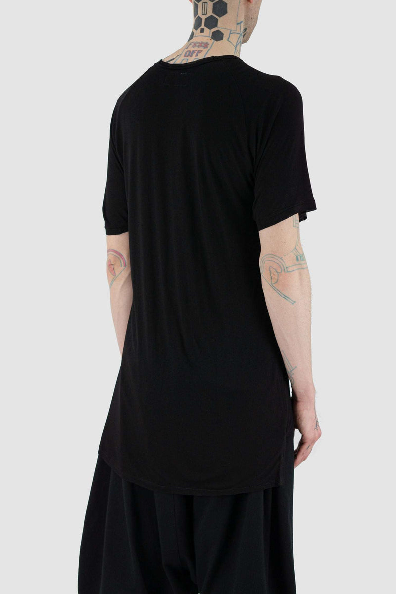 Back view of Black Tobby Top Bamboo T-Shirt with 100% cotton bamboo fabric, XCONCEPT