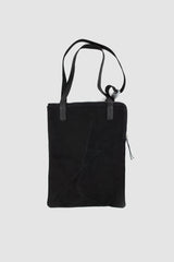 Werkschwarz - back view of Black Calf Leather Tote bag Werk 34N from the Permanent Collection with heavy duty ykk metal zipper.