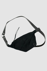 Werkschwarz - Men’s Black Nubuck Leather Fanny Pack Werk 31N item front view