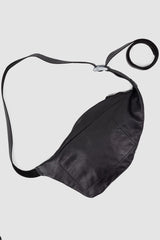 Werkschwarz - back view of the black Polished Bull Leather Waist Bag Werk 23P.