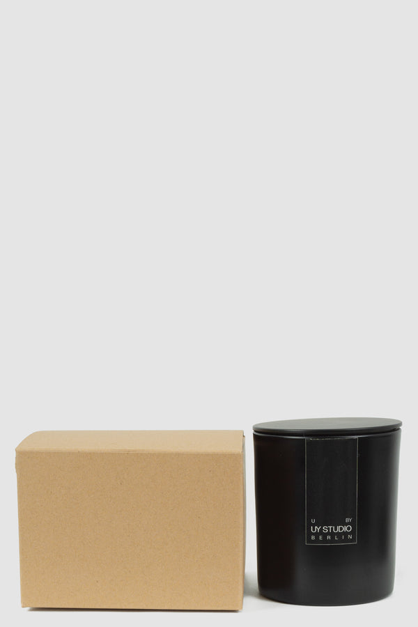 UY STUDIO Signature Candle U - Permanent Collection, 400ml Reusable Black Glass Jar, Vegan & Cruelty-Free