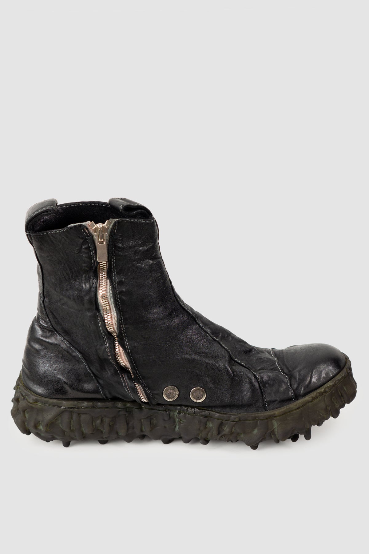 Culture of Brave - Men's Black Chelsea Leather Sneaker - Melt Seal - left inside view