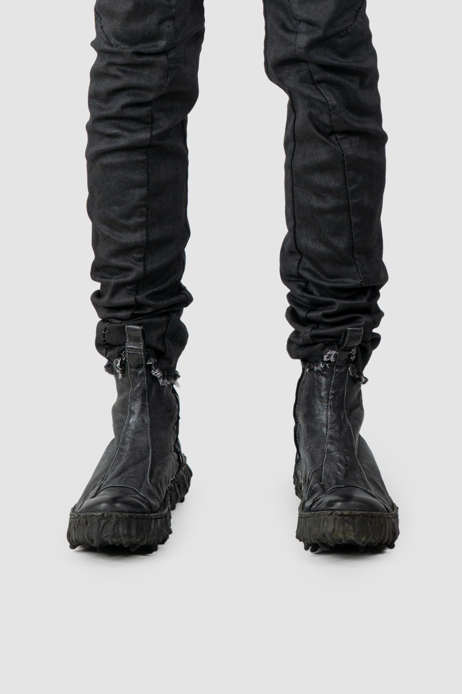 Culture of Brave - Men's Black Chelsea Leather Sneaker - Melt Seal - model front view