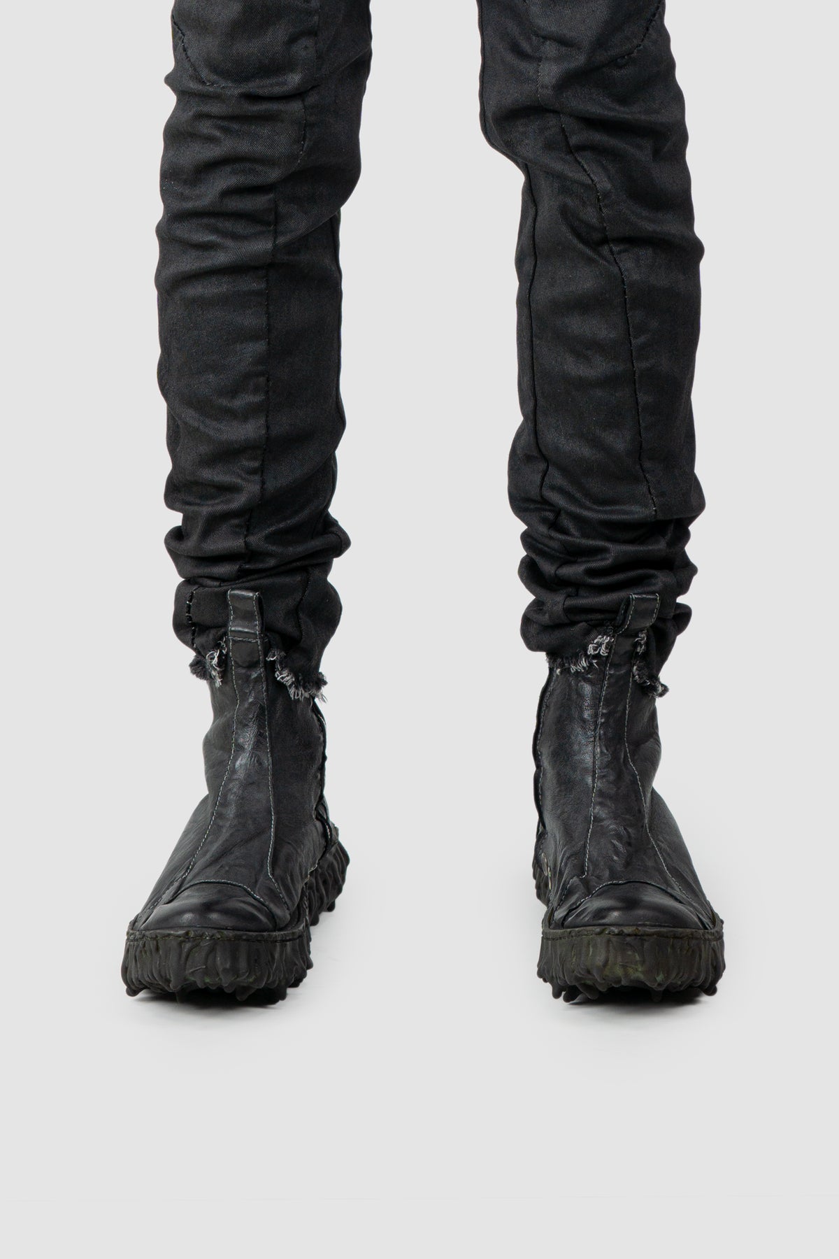 Culture of Brave - Men's Black Chelsea Leather Sneaker - Melt Seal - model front view