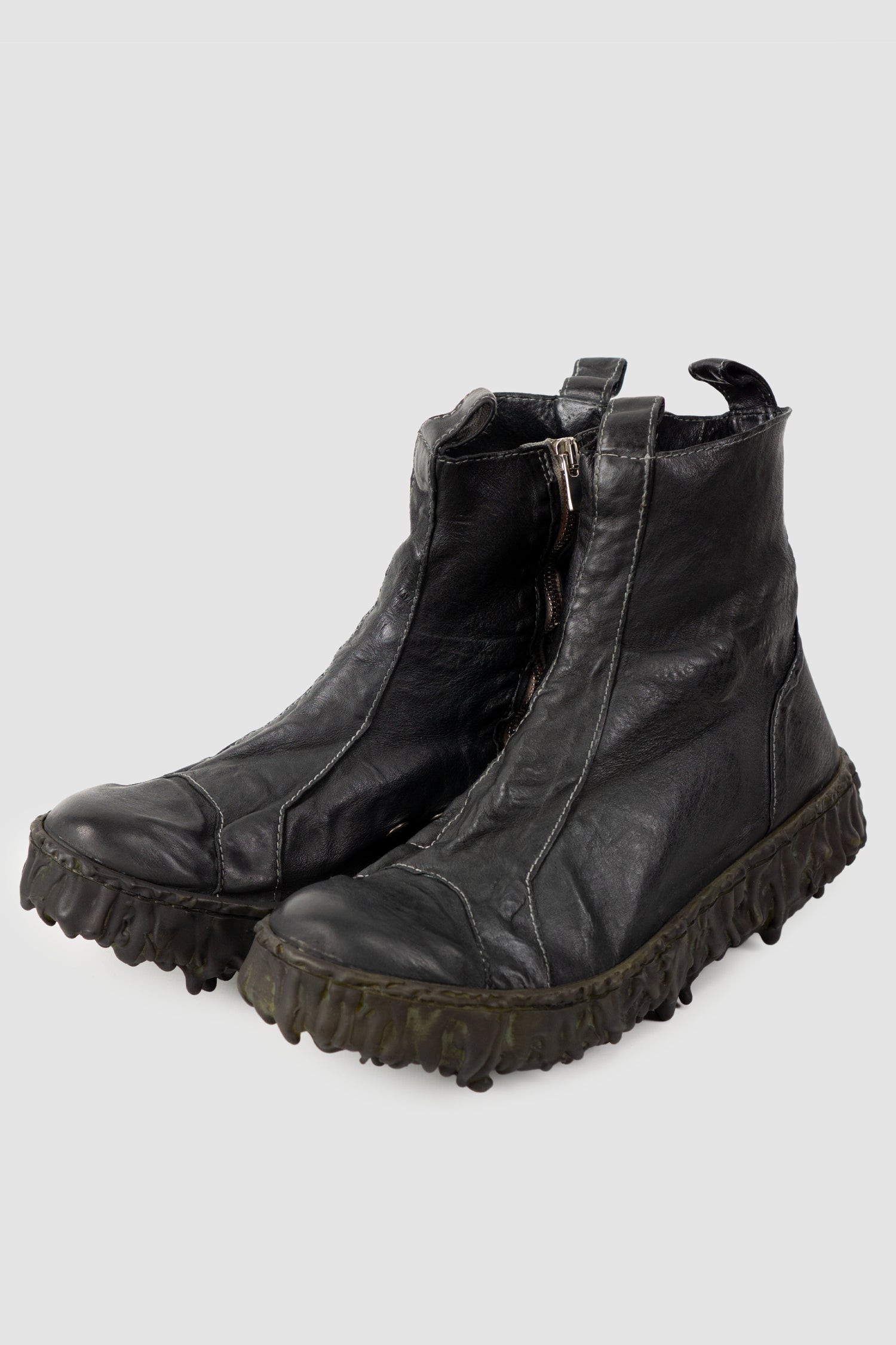Culture of Brave - Men's Black Chelsea Leather Sneaker - Melt Seal - Pair front left view - MONO-KROM | Gallery