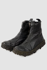 Culture of Brave - Black Chelsea Leather Sneaker - Melt Seal - Pair front left view - MONO-KROM | Gallery