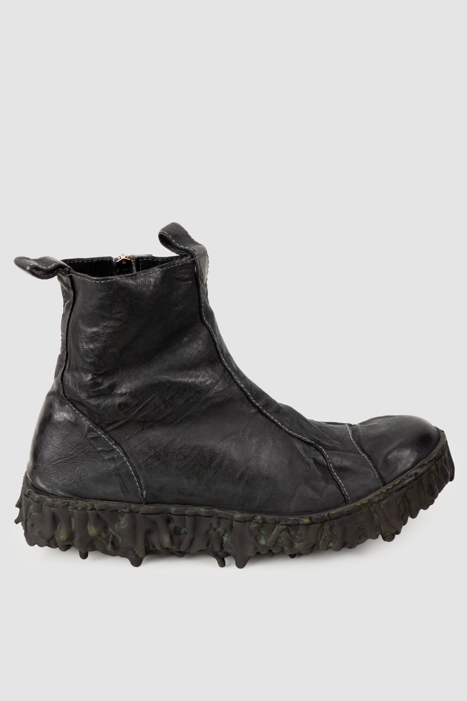 Culture of Brave - Men's Black Chelsea Leather Sneaker - Melt Seal - right outside view