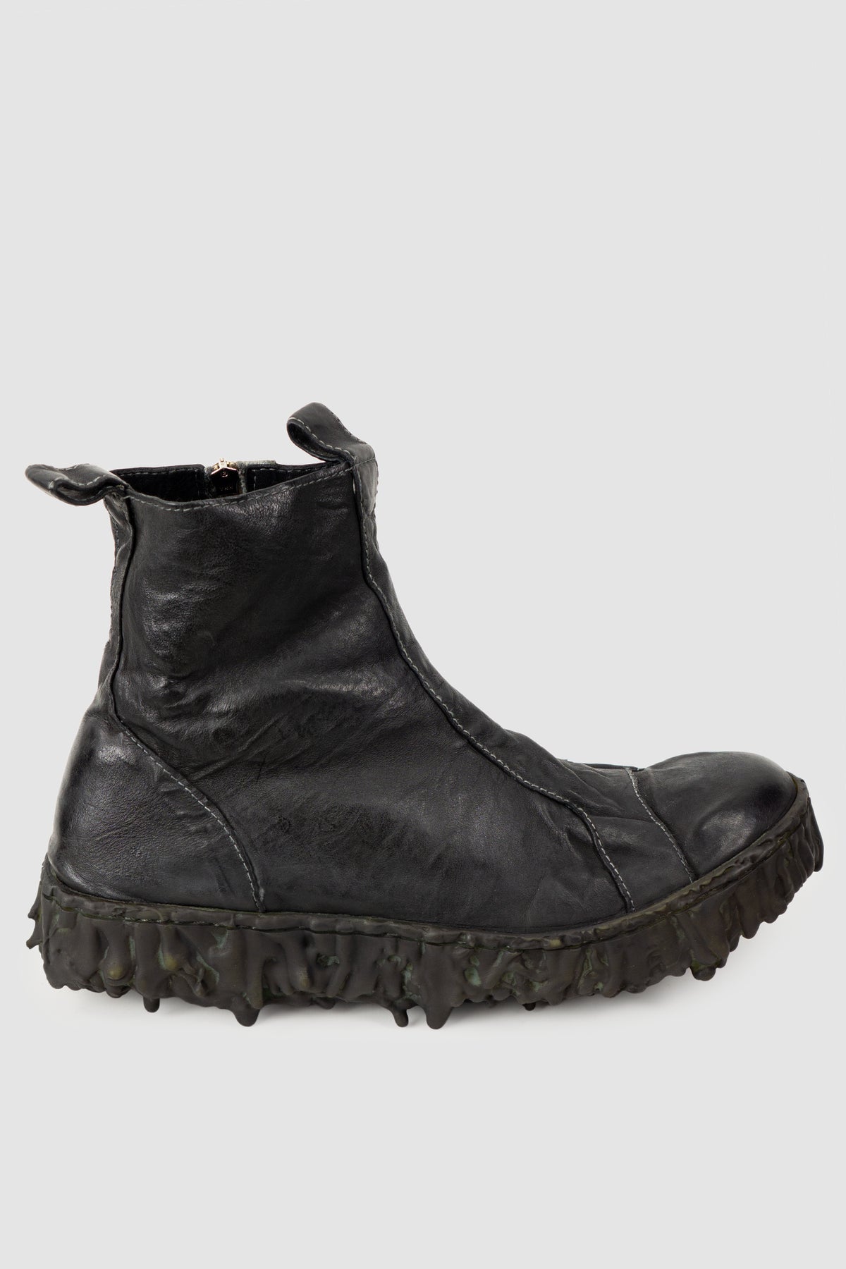 Culture of Brave - Men's Black Chelsea Leather Sneaker - Melt Seal - right outside view