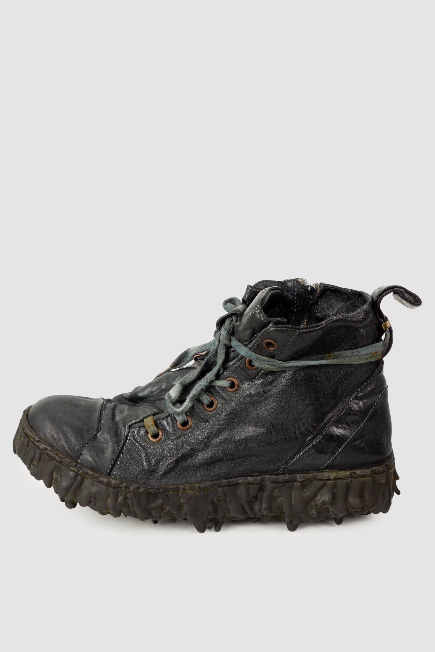 Culture of Brave - Men's Black Slate Leather Sneaker - Melt Dan - Left outside view