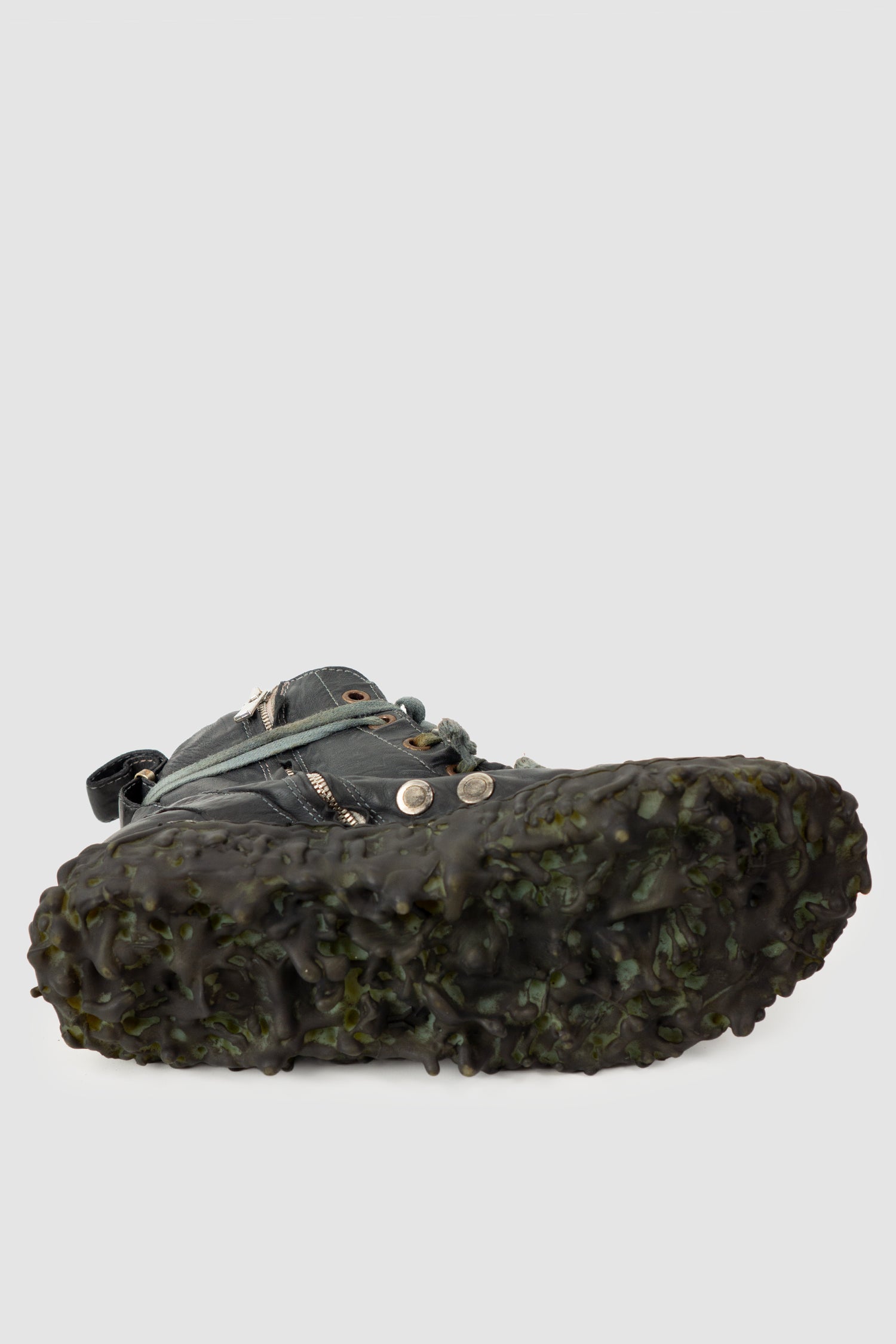 Culture of Brave - Men's Black Slate Leather Sneaker - Melt Dan - left sole view