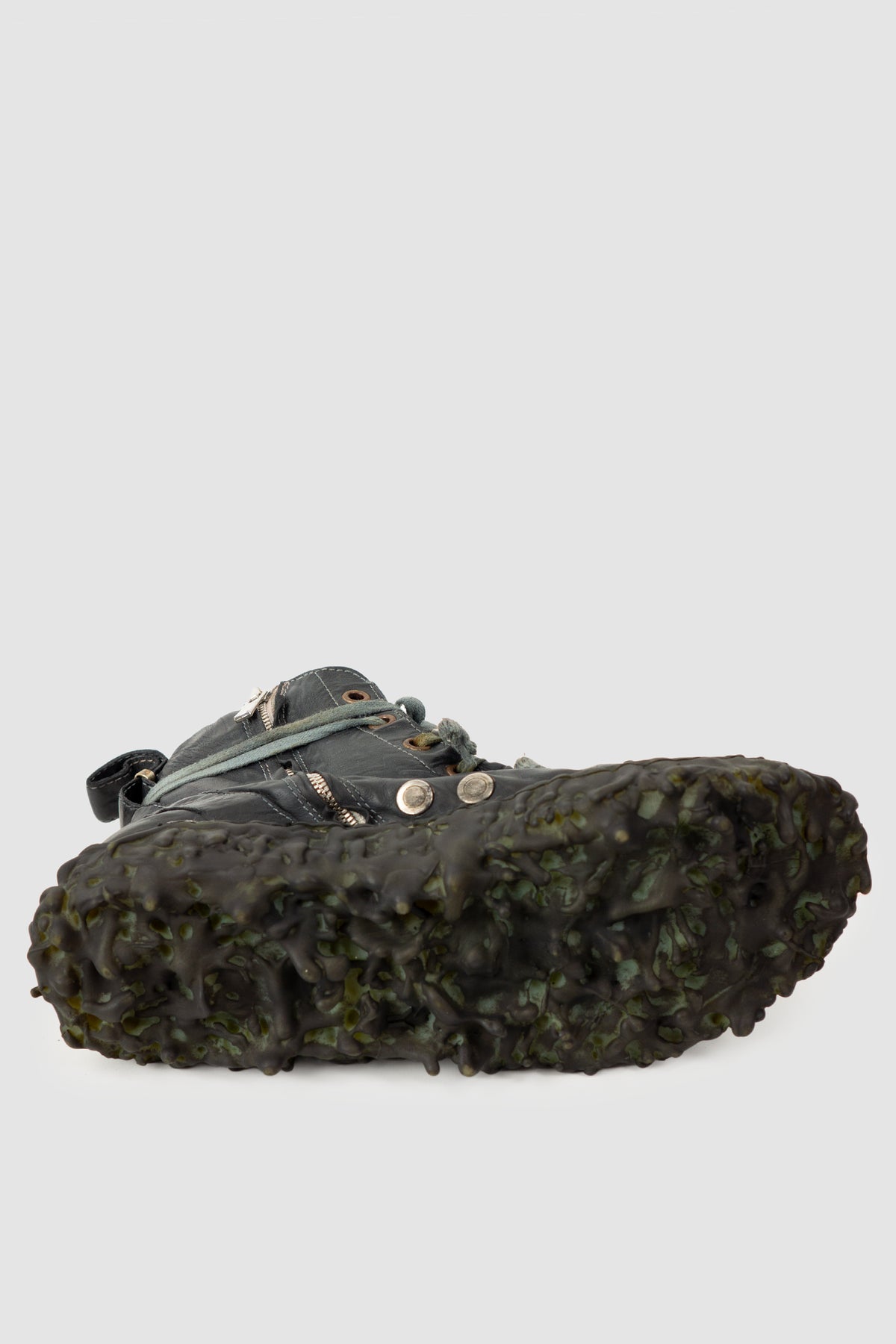 Culture of Brave - Men's Black Slate Leather Sneaker - Melt Dan - left sole view