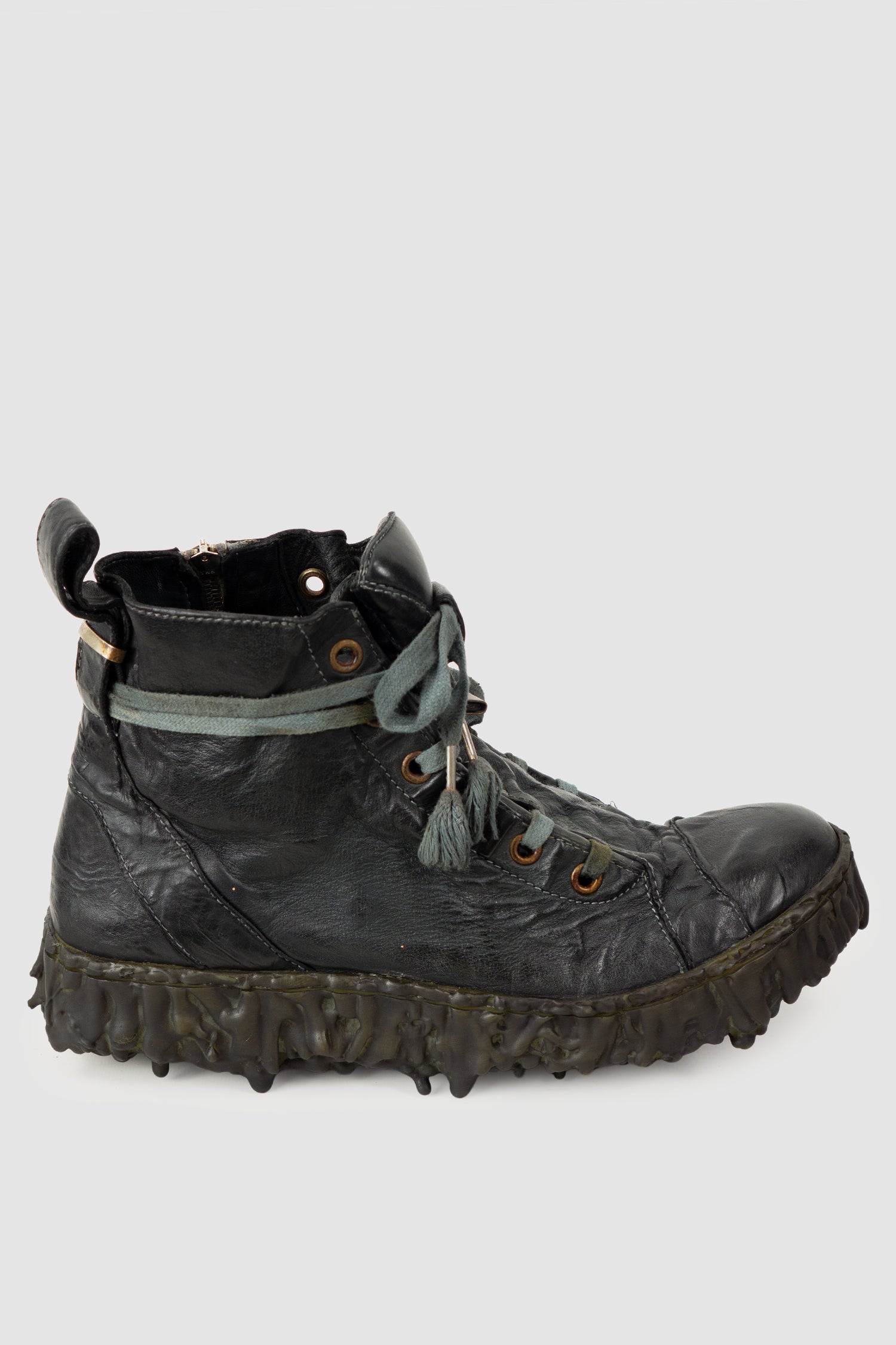 Culture of Brave - Men's Black Slate Leather Sneaker - Melt Dan - right outside view