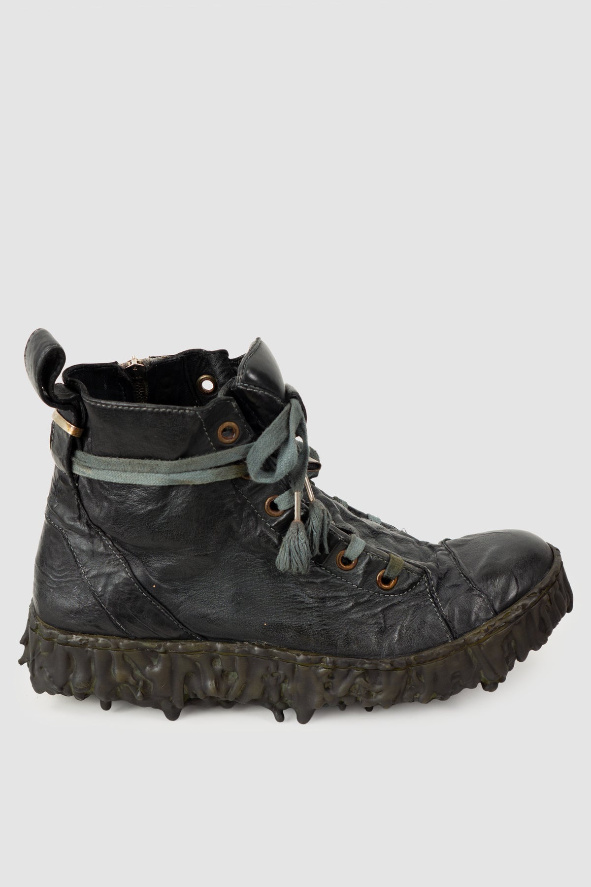 Culture of Brave - Men's Black Slate Leather Sneaker - Melt Dan - right outside view