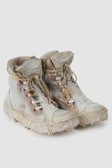 Culture of Brave - Grey Object Dyed High Top Leather Sneaker - MELM2 - Pair front right view - MONO-KROM | Gallery