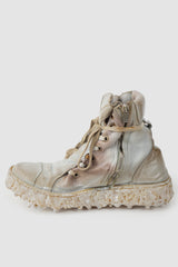 Culture of Brave - Grey Object Dyed High Top Leather Sneaker - MELM2 - Right inside view