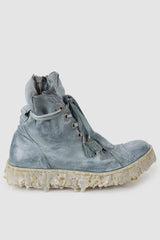 Culture of Brave - Shale Grey Object Dyed Folded High Top Leather Sneaker - MELM2 - Right outside view