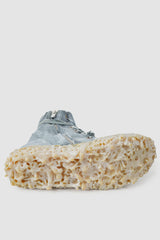 Culture of Brave - Shale Grey Object Dyed Folded High Top Leather Sneaker - MELM2 - Sole view