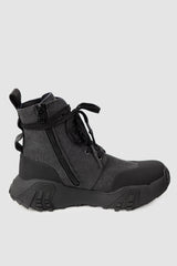 Gall Laboratories by Justin Gall - Men’s Black Canvas Mongrel Ankle Boots left inside view