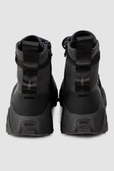 Gall Laboratories by Justin Gall - Men’s Black Canvas Mongrel Ankle Boots pair back view