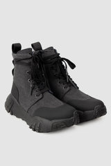 Gall Laboratories by Justin Gall - Men’s Black Canvas Mongrel Ankle Boots pair left view
