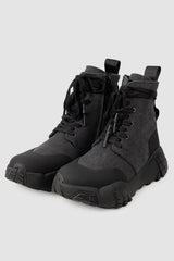 Gall Laboratories by Justin Gall - Men’s Black Canvas Mongrel Ankle Boots pair right view