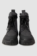 Gall Laboratories by Justin Gall - Men’s Black Canvas Mongrel Ankle Boots pair front view