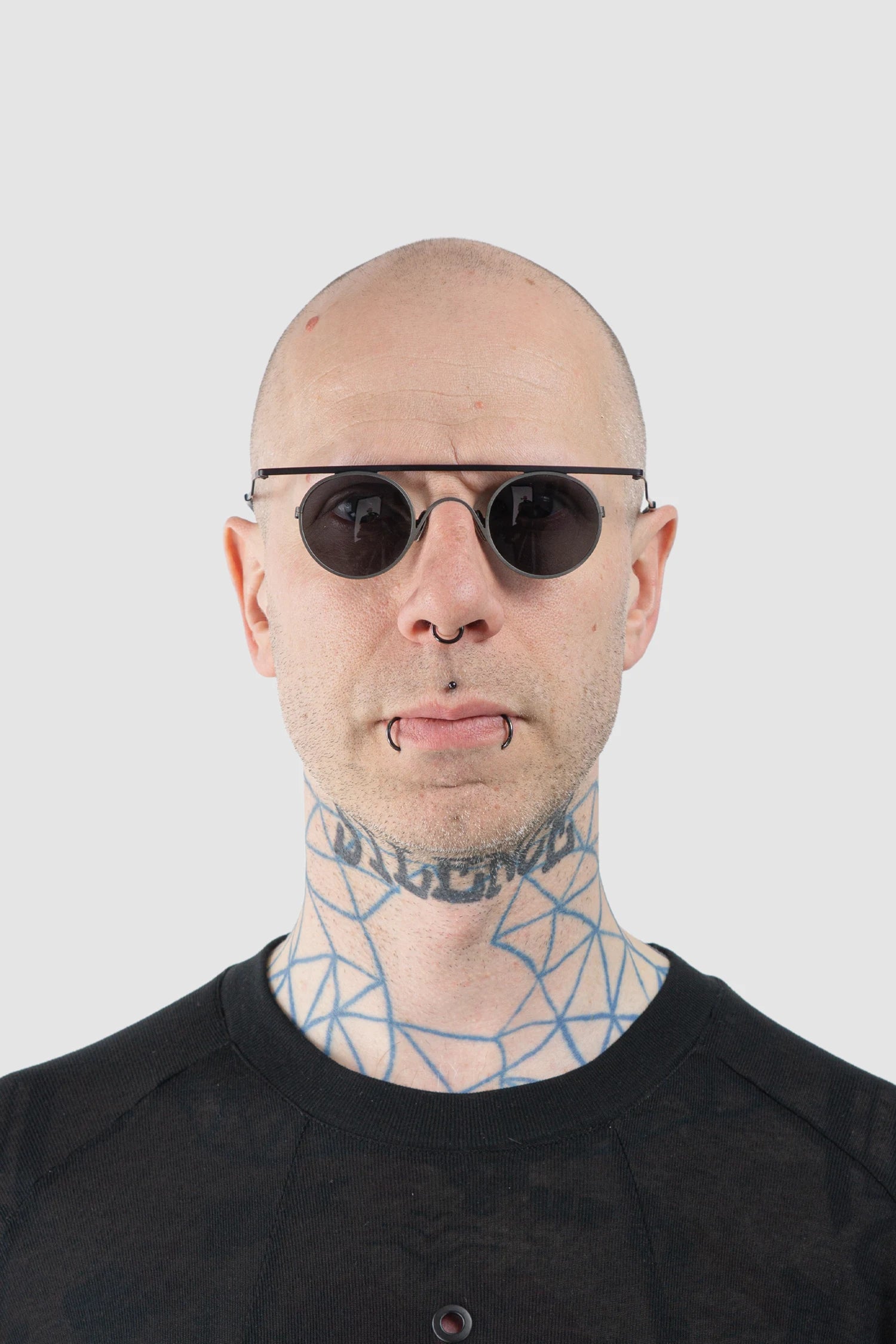 Gall Laboratories by Justin Gall - Black Carbon Titanium Micro Sphere Shades model front view