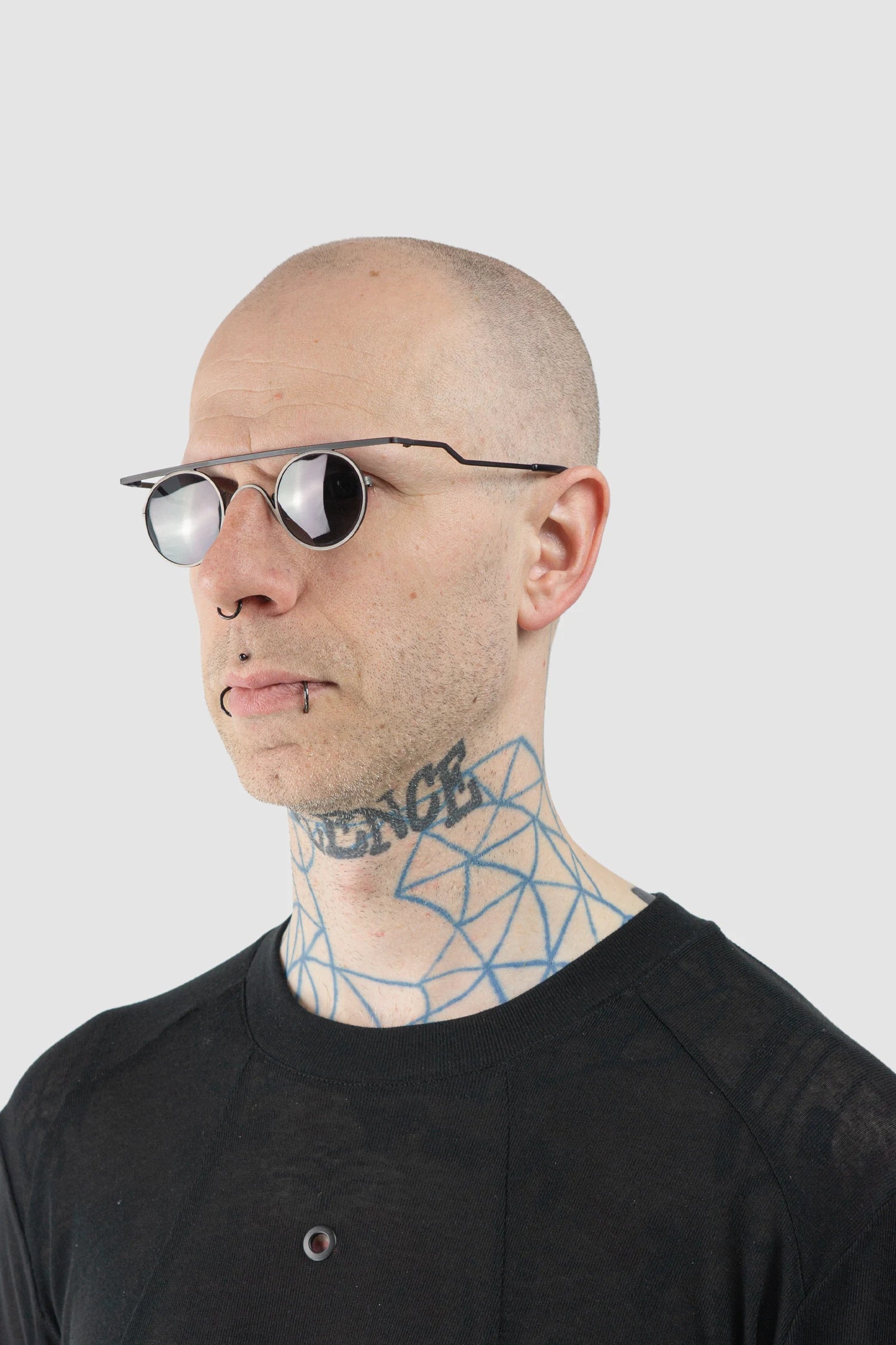 Gall Laboratories by Justin Gall - Black Carbon Titanium Micro Sphere Shades model left view
